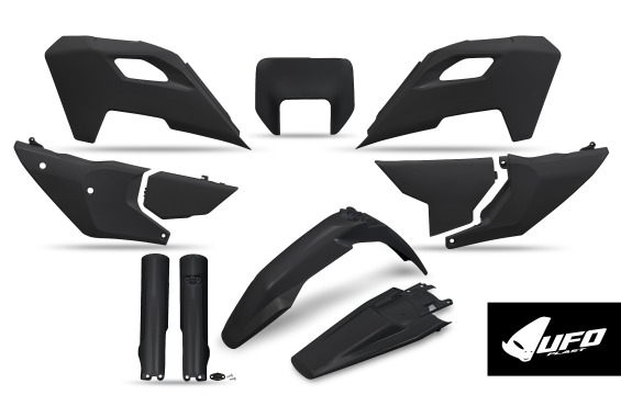 Visas plastikų komplektas (juodas), skirtas Husqvarna TE 250 - FE 250 - TE 300 - FE 350 - FE 450 - FE 501 - TE 150