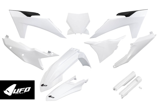 Full Plastic Kit white 20-25 compatible Ktm SX 250/XC 250 - SX 125/XC 125 - SX-F 350/XCF 350 - SX-F 450/XCF 450 - SX 300/XC ...
